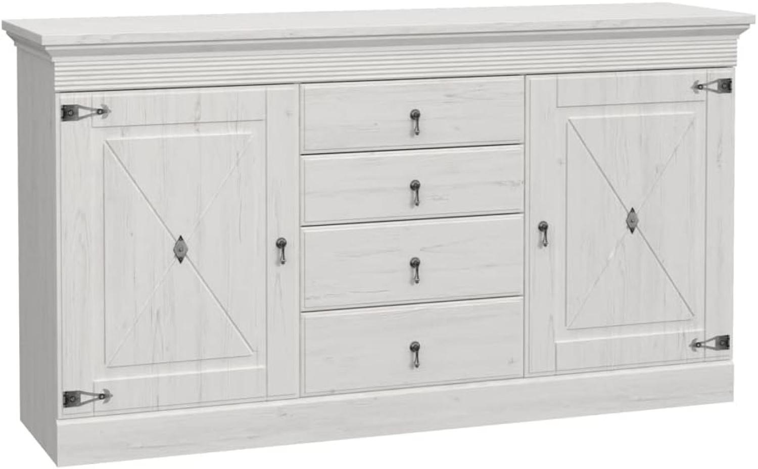 Sideboard Enzo 1 Pinie weiß 172x94x45 cm Anrichte Schrank Landhausstil Bild 1