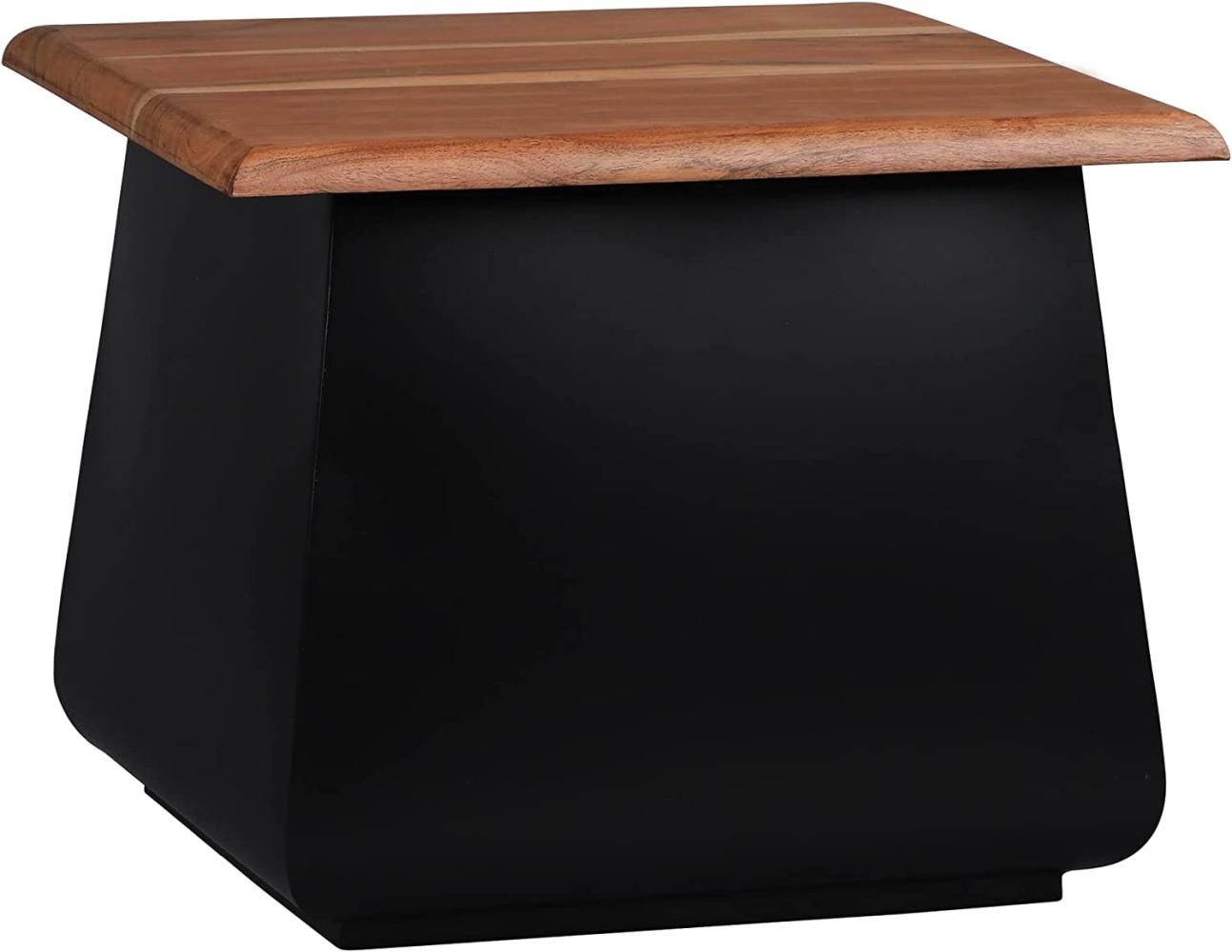 Beistelltisch 50 x 40 x 50 cm Schwarz/Natur aus Akazienholz und Metall WOMO-Design Bild 1