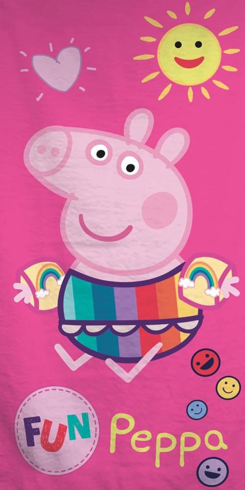 BERONAGE Strandtücher Peppa Wutz Pig Badetuch Beach Fun 60x120 cm, 100% Baumwolle (1-St), Frottee in Velours-Qualität Bild 1