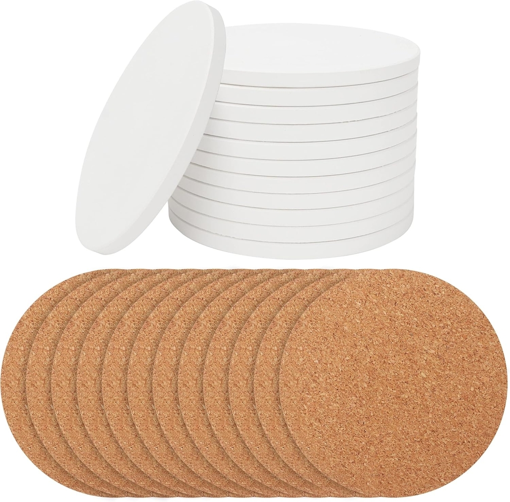 Belle Vous Tassenuntersetzer Weiße Keramik Untersetzer (12 Stück) - 10,2 cm, 12-tlg. Bild 1