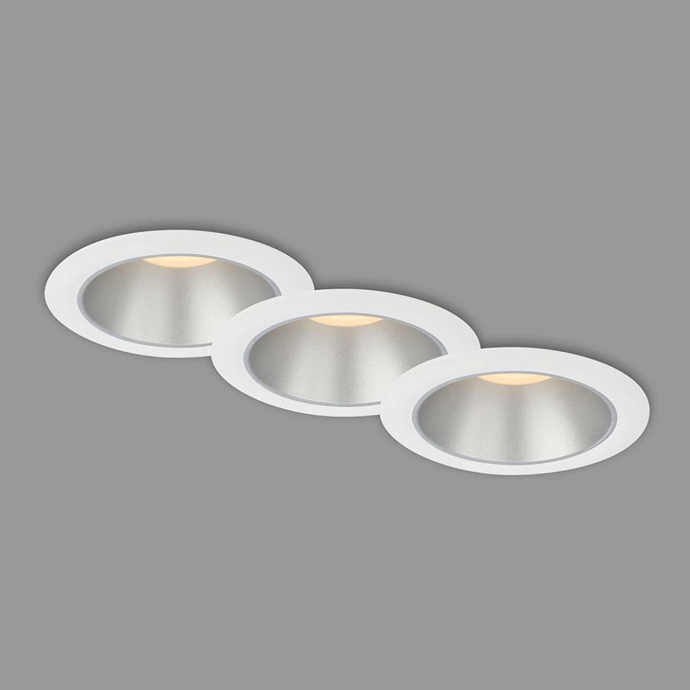 Di-Ka LED Einbauleuchte Fundu 3er Set weiß-silber Ø 9,5 cm 4,9W, warmweiß Bild 1