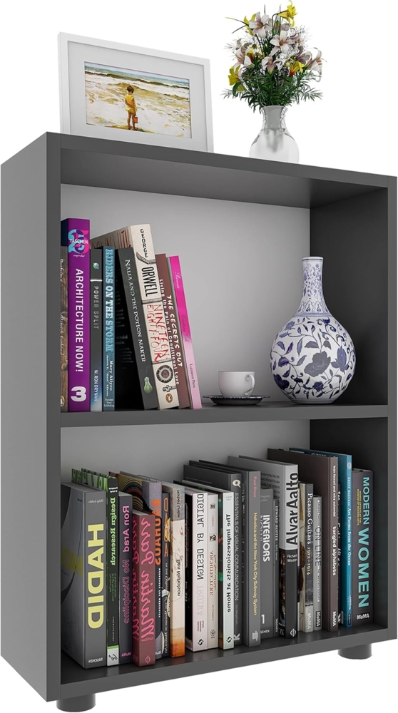 VCM Büroregal & Bücherregal Bulas 918407 Anthrazit H. 72 x B. 55 x T. 20 cm Bild 1