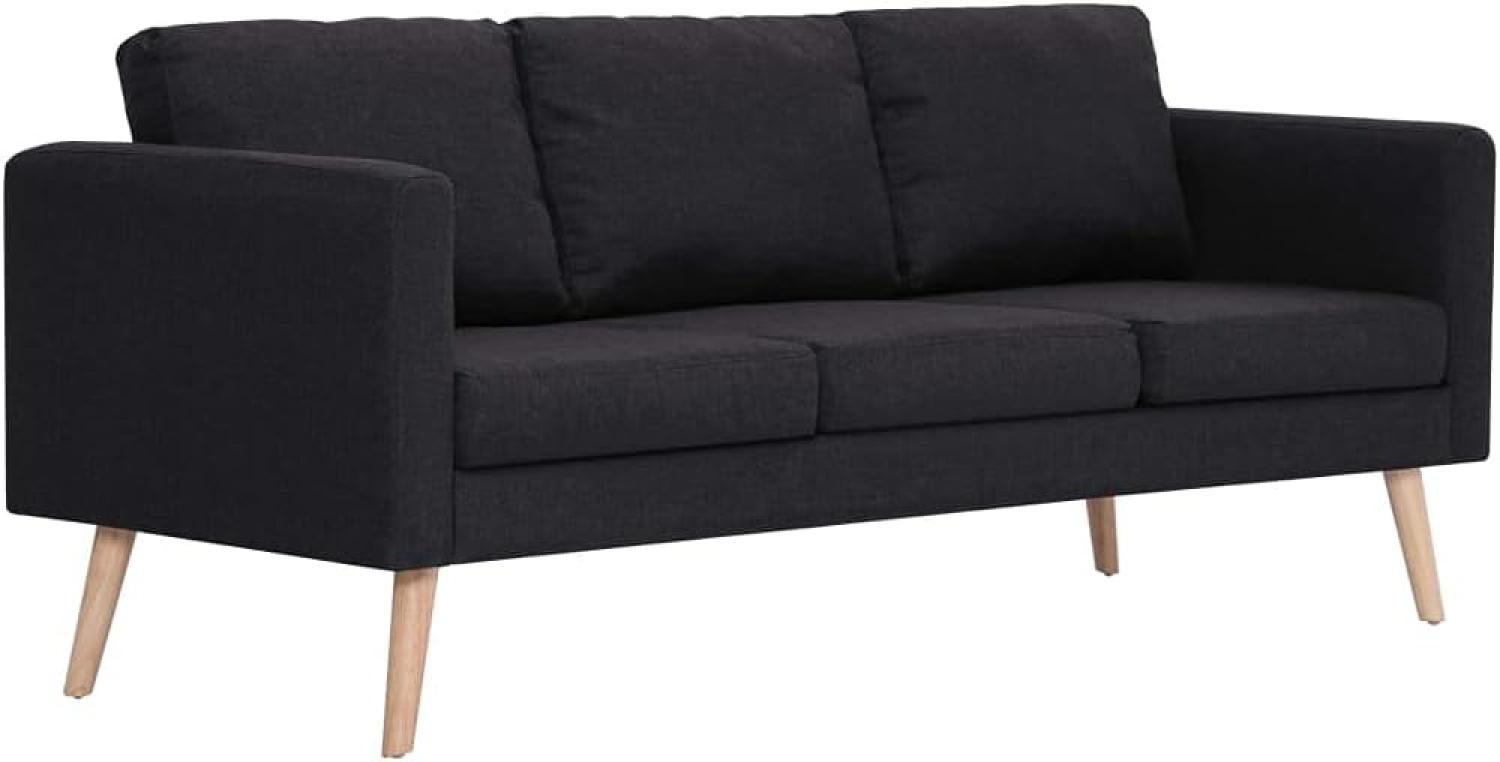 vidaXL 3-Sitzer-Sofa Stoff Schwarz [281360] Bild 1