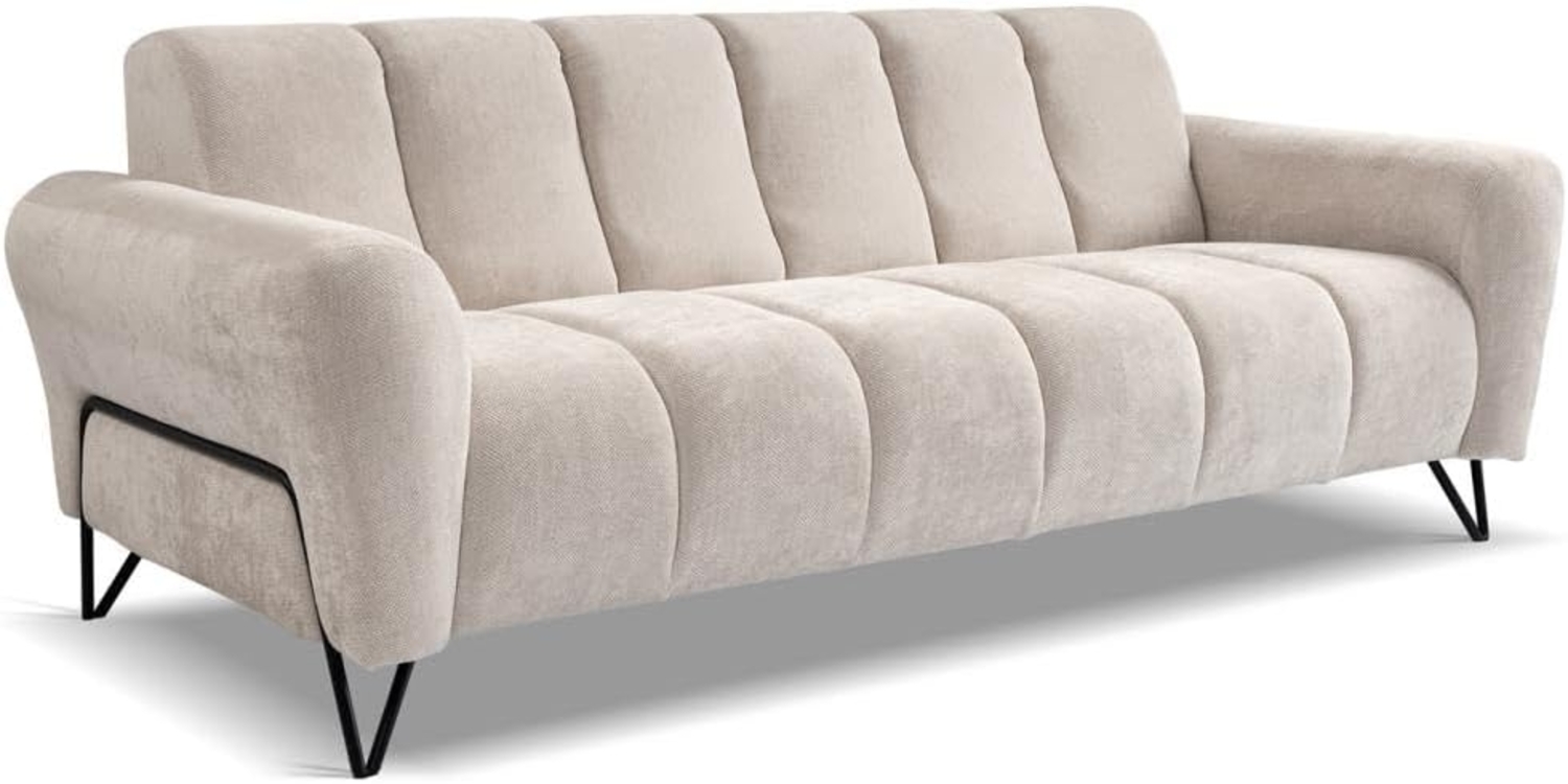 Beautysofa Sofa mit Metallbeine in schwarzer VOLARE, 3-Sitzer, viele Farbvarianten, ohne Schlaffunktion Bild 1