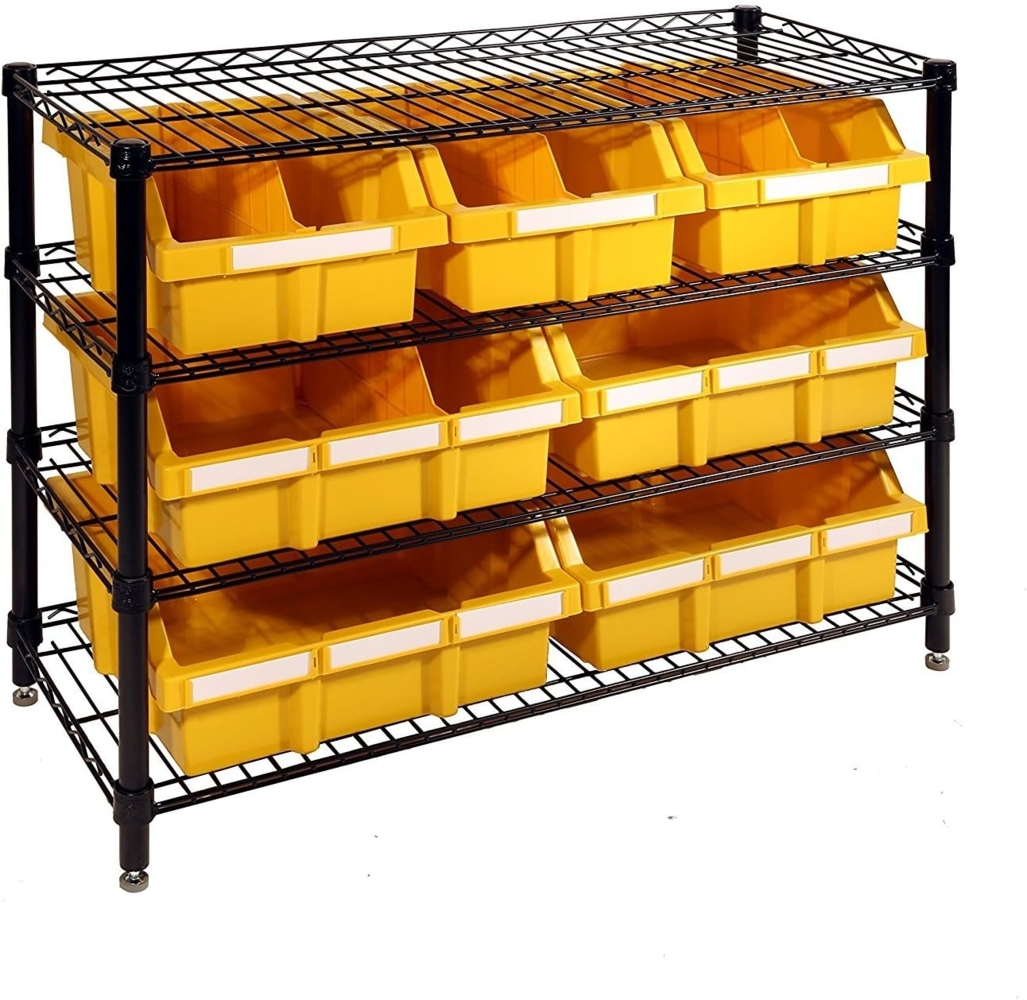 Seville Classics Regalsystem mit 4 Böden und 7 Behältern, 91.4 x 36,2 x 76,2 cm Bild 1