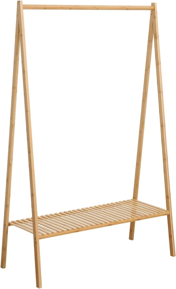 SVITA Kleiderständer LANA, Garderobenständer aus Bambus, mit Ablagefläche, skandinavisches Design Bild 1