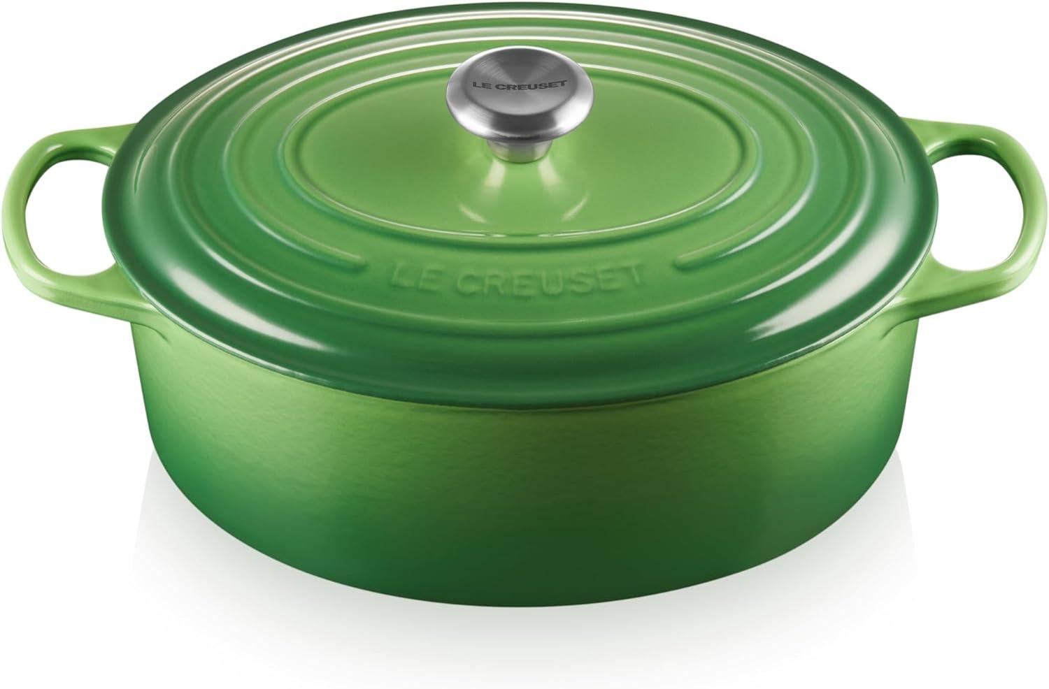 Le Creuset Bräter 'Signature' , Gusseisen , Oval, für alle Herdarten und Induktion geeignet, Bamboo Green, 31,0 cm Bild 1