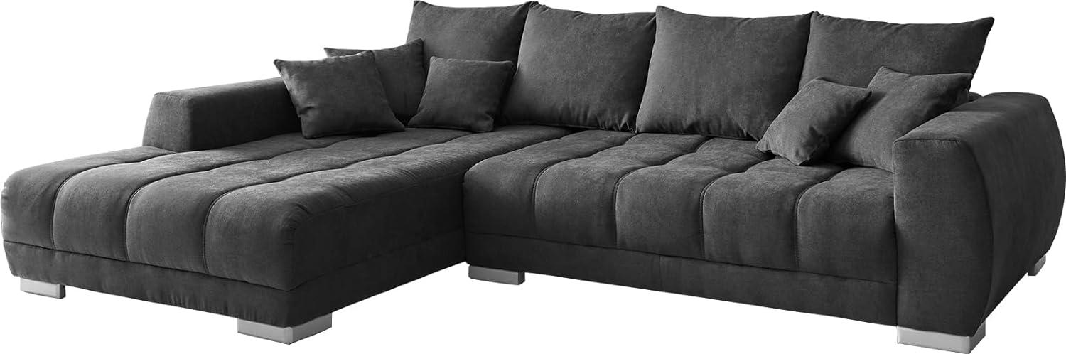 Ecksofa Josea 300x220 cm Mikrofaser Schwarz Recamiere links Bild 1