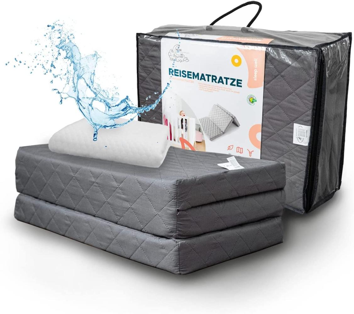 Reisematratze TO-GO Premium 70x140 cm schwarz mit Nässeschutz Bild 1