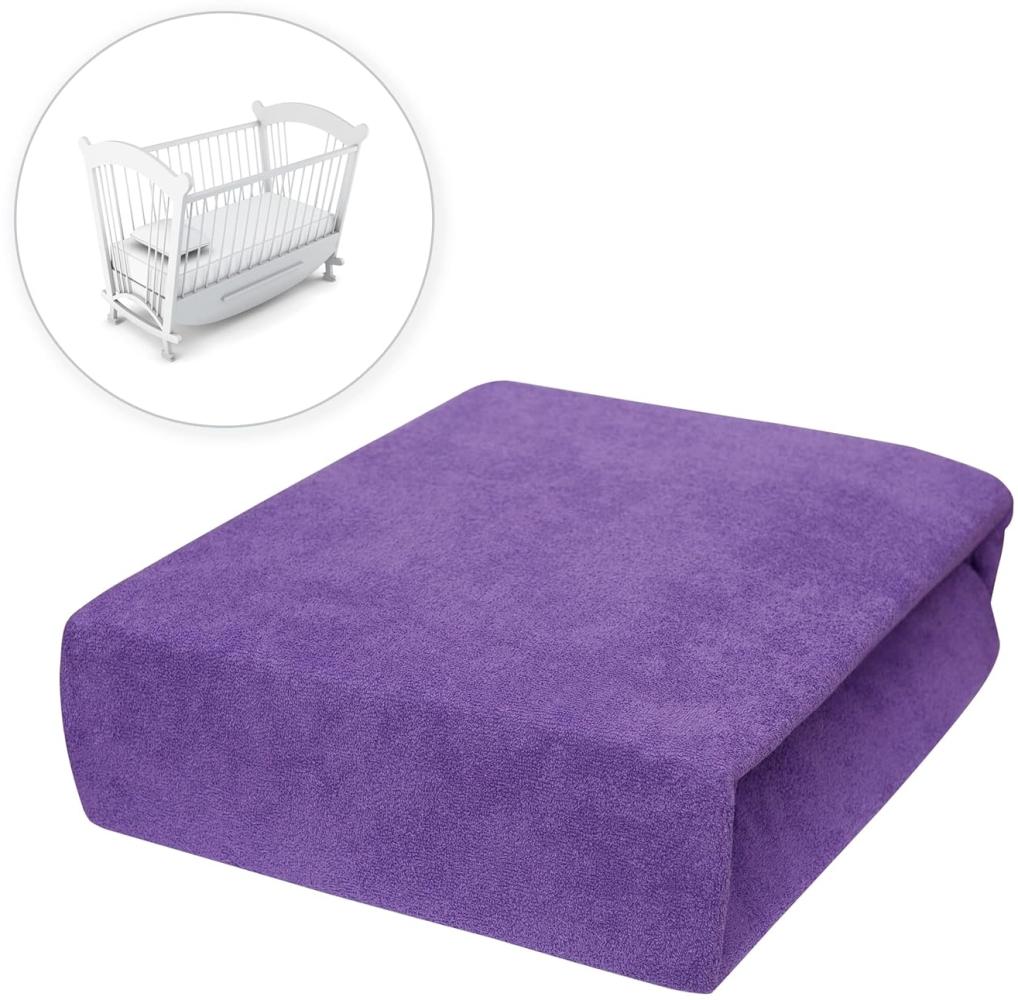 Baby Comfort Frottee Spannbettlaken für 90x40 cm Babybett Matratze (Violett) Bild 1