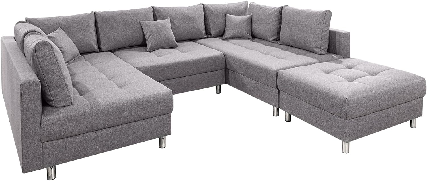 riess-ambiente Wohnlandschaft KENT 305cm grau, Set 4 Teile, Wohnzimmer · XXL · U-Form · mit Federkern · Stoffbezug · Modern Design Bild 1