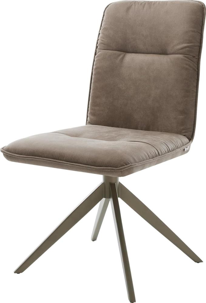 Drehstuhl Vinjo-Flex Taupe Vintage Kreuzgestell breit Effektfinish Titan 360° drehbar Bild 1