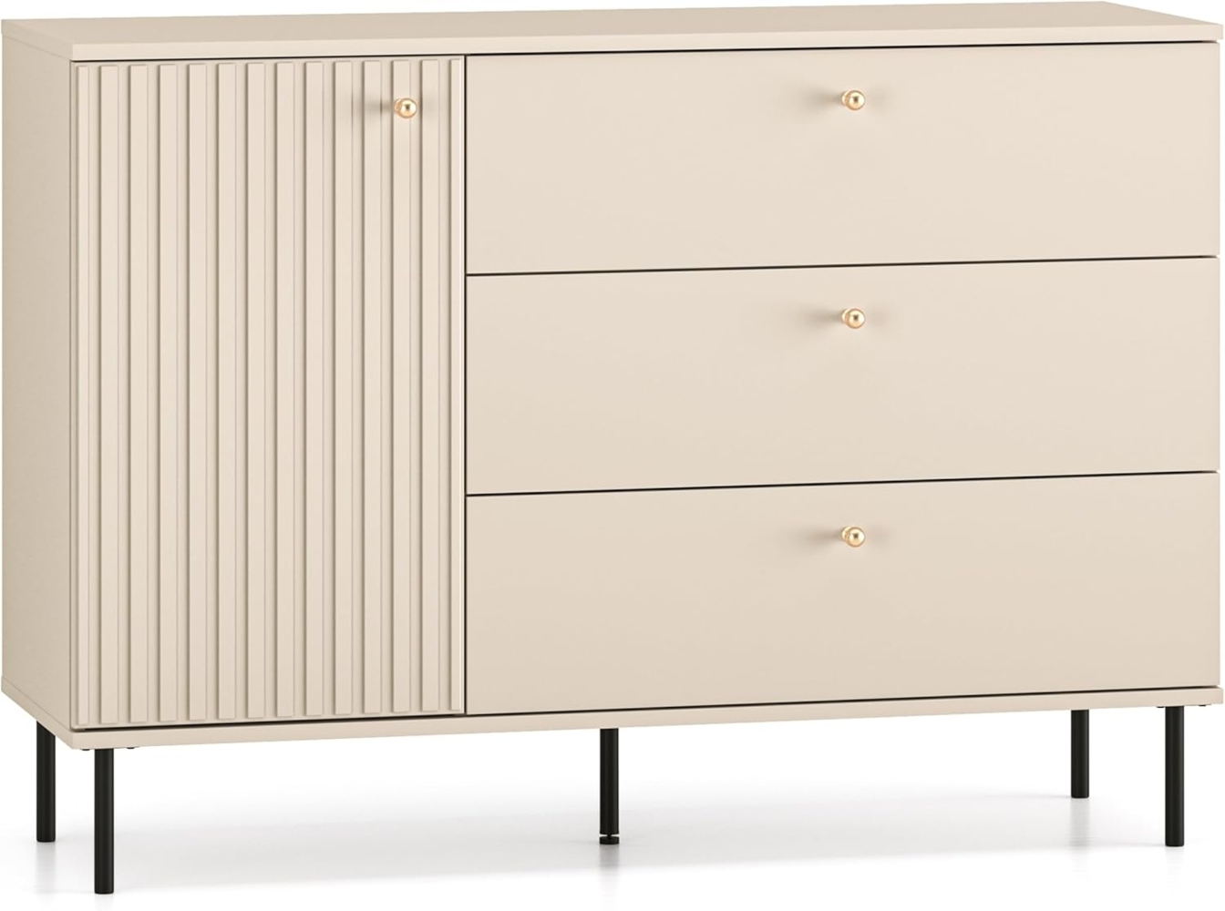 Selsey CALETTO - Sideboard mit 3 Schubladen, Beige, 120 cm Bild 1