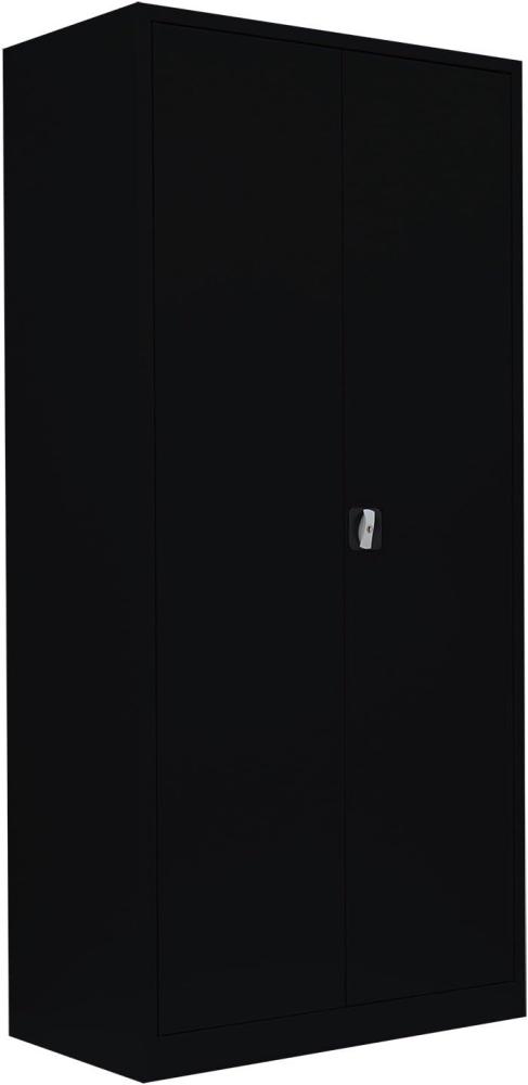 Stahl-Aktenschrank Metallschrank abschließbar Büroschrank Stahlschrank 195 x 92,5 x 50 cm Schwarz 530359 Bild 1