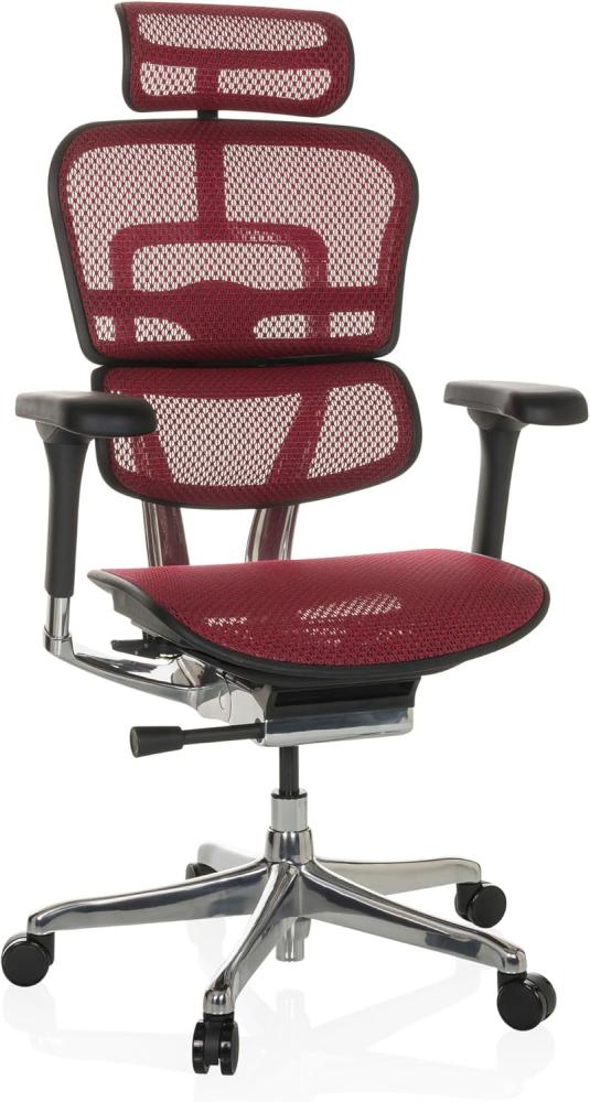 hjh OFFICE Bürostuhl ERGOHUMAN I Netz ergonomischer Bürosessel mit Flexibler Lordosenstütze, Rot, 652280 Bild 1