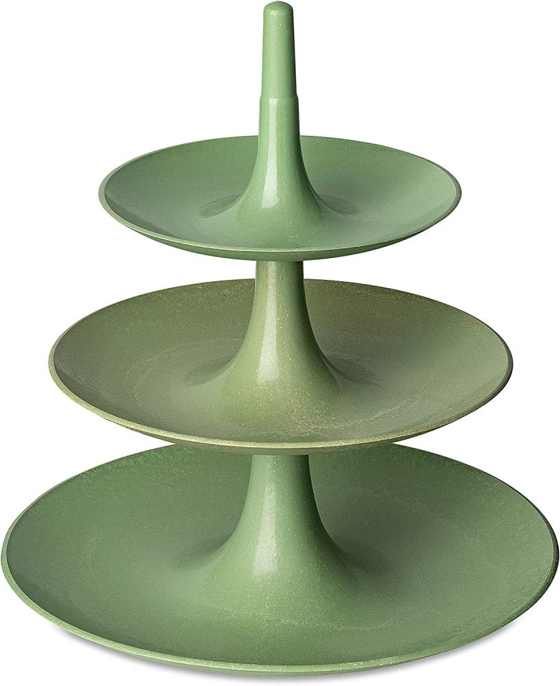 Koziol Etagere Babell L, Servierständer, Kunststoff-Holz-Mix, Nature Leaf Green, 7180703 Bild 1