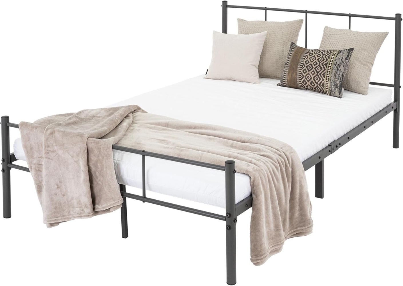 ML-DESIGN Metallbett Bettgestell Bettrahmen Stahlrahmen mit Lattenrost Metallbettrahmen, Einzelbett Toulouse Einzelbettgestell Gästebett Metall Bild 1