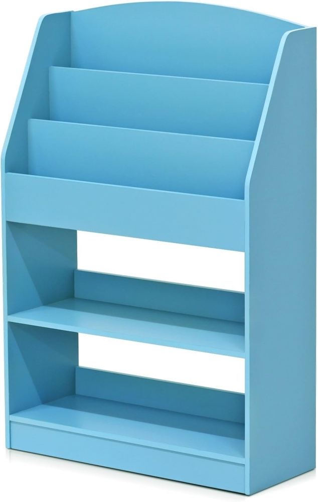Furinno Magazin/Bücherregal mit Aufbewahrungsfächern für Kinder, holz, Hellblau, 24 x 24 x 94. 01 cm Bild 1