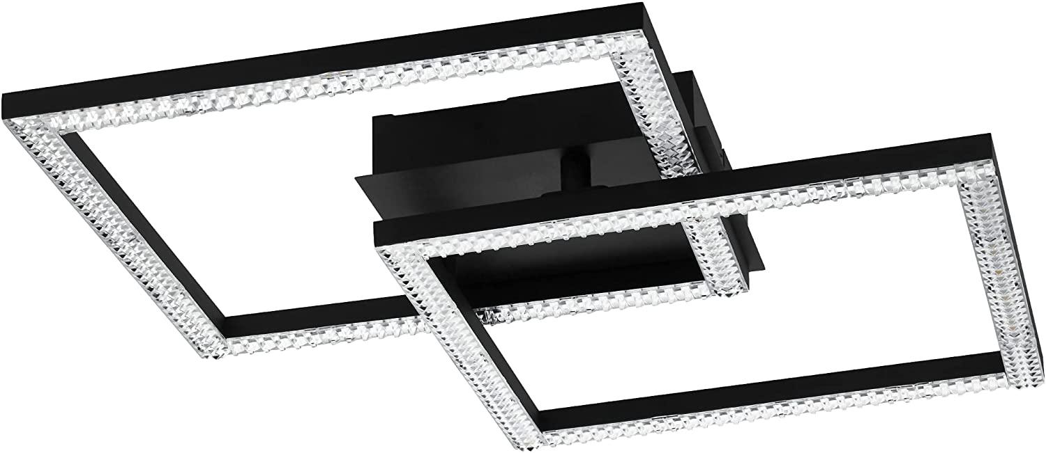 Eglo 99799 LED Deckenleuchte LEJIAS schwarz transparent L:45 B:45 H:7,5cm 3000K Bild 1