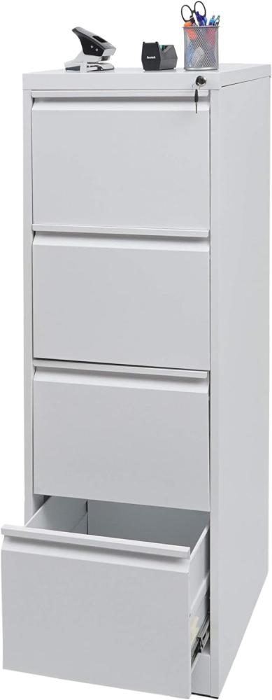 Hängeregisterschrank HWC-H16, Aktenschrank Büroschrank Stahlschrank, Format Legal + A4 abschließbar 134x46x62cm ~ weiß Bild 1