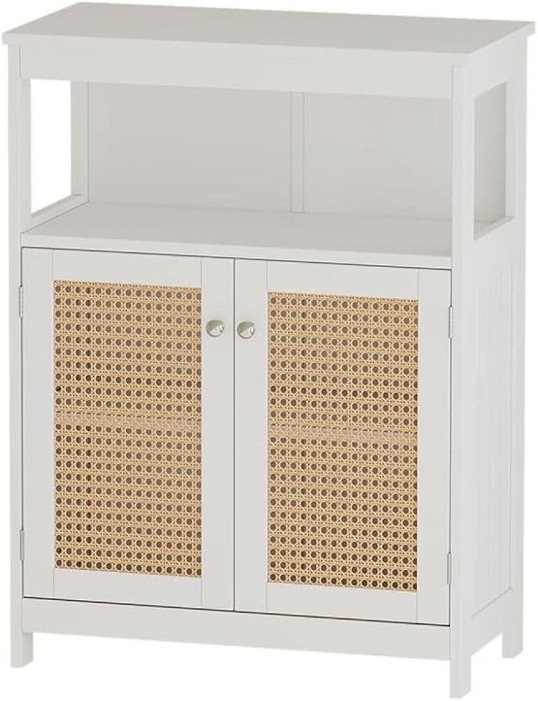 Vicco Sideboard Rosario 60 x 80 cm, Weiß, mit 2 Türen und Ablage, Badezimmer, modern Bild 1