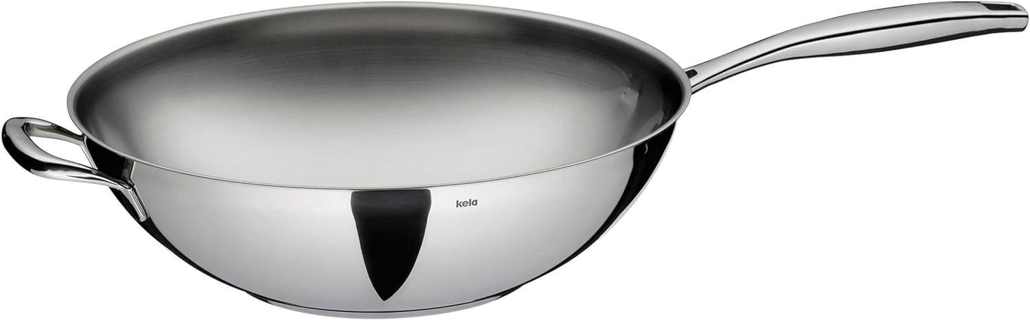 Kela Wok Flavoria Edelstahl 18/10 silber glänzend 9,5 cm Ø 32 cm 5 L Bild 1