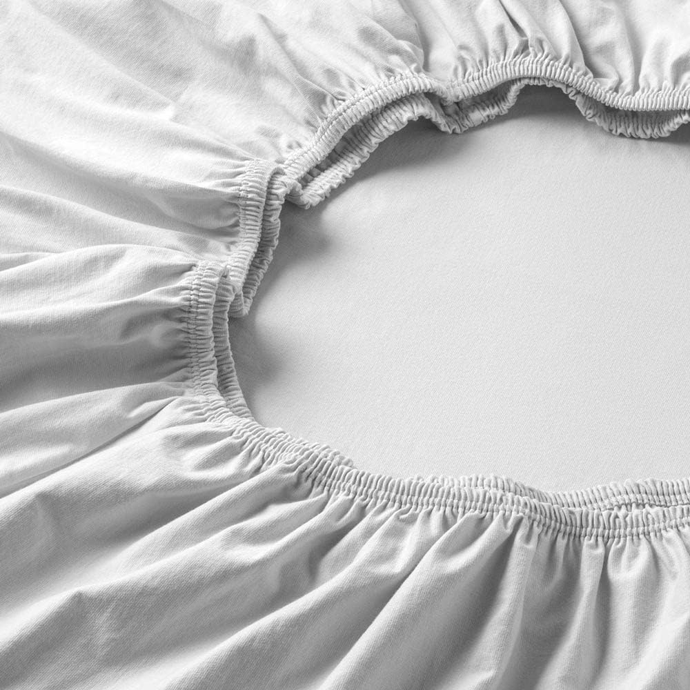 ESTELLA Spannbetttuch Zwirnjersey | Weiß | 150x200 cm | passend für Matratzen 140-160 cm (Breite) x 200-220 cm (Länge) | trocknerfest und bügelfrei | 97% Baumwolle 3% Elastan Bild 1
