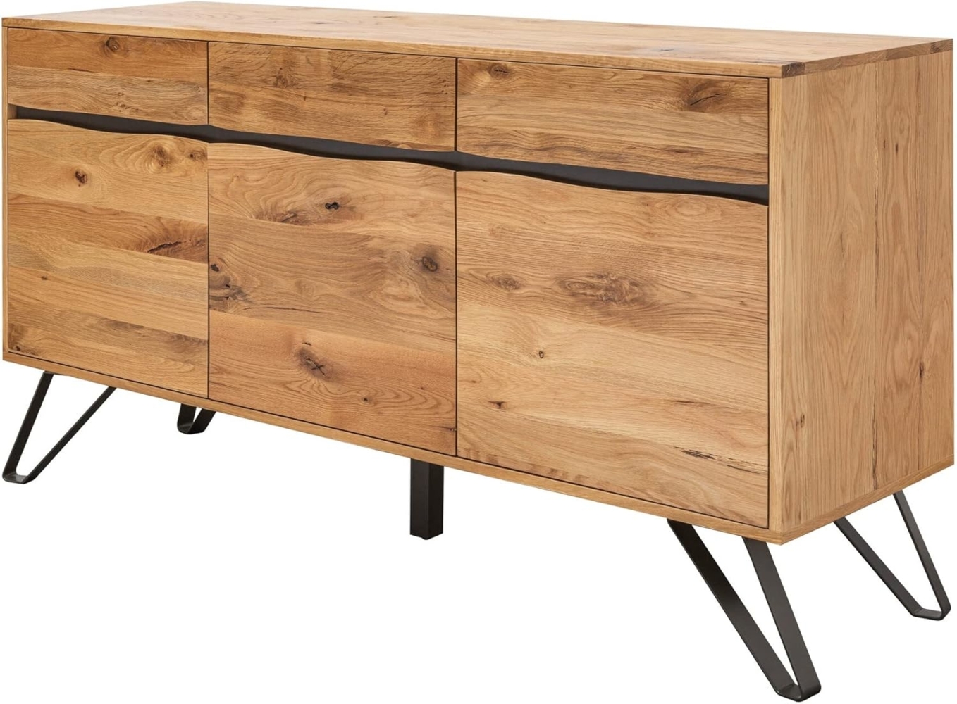 riess-ambiente Sideboard LIVING EDGE 160cm natur, Massivholz-Front · Baumkante · Wildeiche · Kommode · Wohnzimmer Bild 1