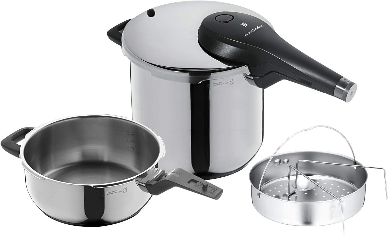 WMF Perfect Premium One Pot Schnellkochtopf-Set mit Dampfgareinsatz, 6,5 und 3,0 Liter 1511005793 Bild 1