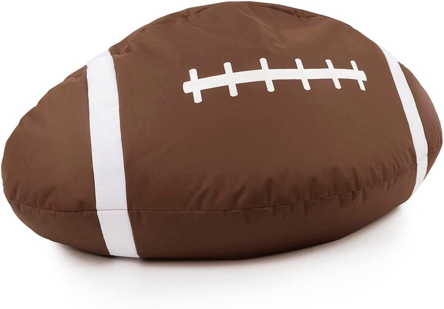 Lumaland Football-Sitzsack (80 x 160 cm): Der Touch Down fürs Sitzgefühl | So geht stilechtes Mitfiebern sowohl Indoor & Outdoor I Mit über 2,5 Mio anpassungsfähigen EPS-Perlen | Waschbarer Bezug Bild 1