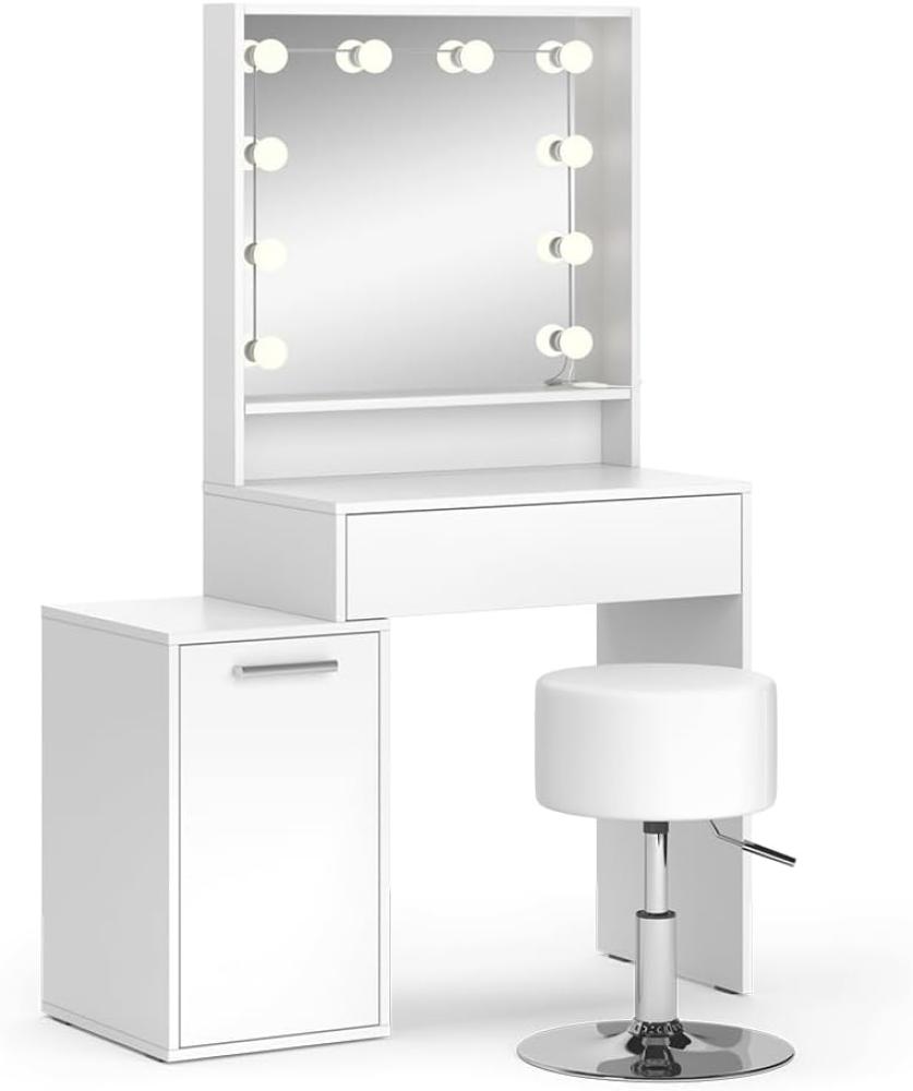 Vicco Schminktisch Altea 95x145 cm Weiß Frisiertisch Spiegel Hocker LED modern Bild 1