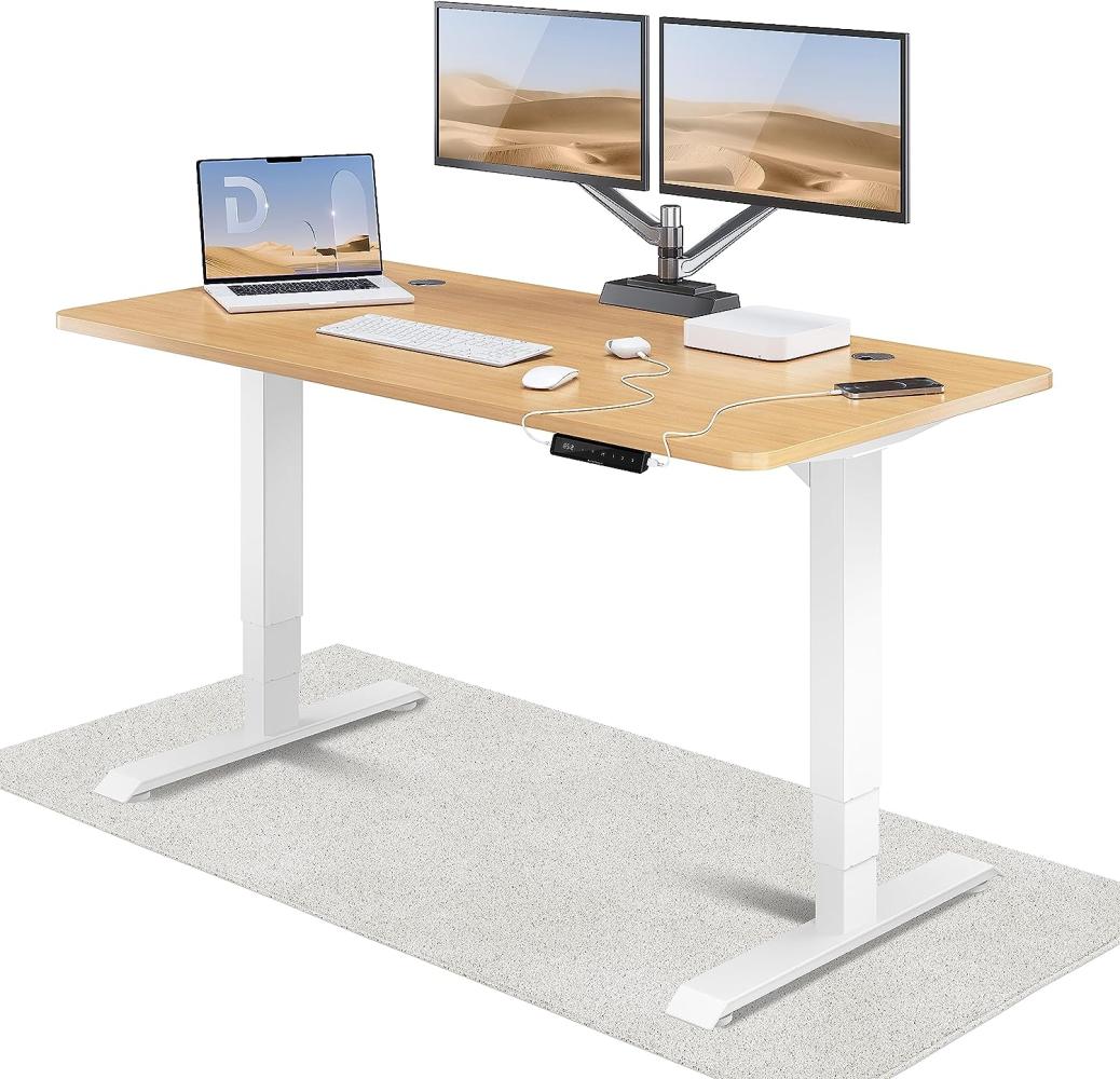 Höhenverstellbarer Schreibtisch (160 x 80 cm) - Schreibtisch Höhenverstellbar Elektrisch mit Flüsterleisem Dual-Motor & Touchscreen - Hohe Tragfähigkeit - Stehtisch von Desktronic Bild 1