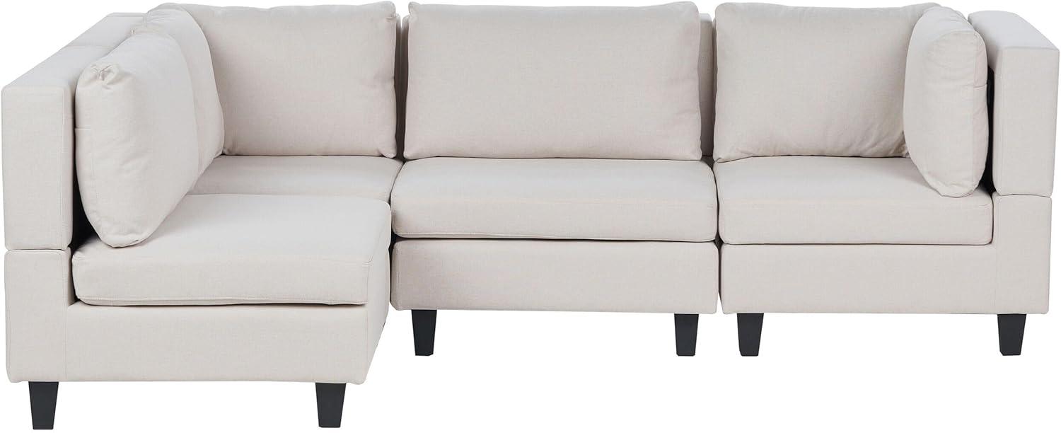 Beliani 'Unstad' Sofa, Beige, Stoff, 72 x 152 x 228 cm, ohne Ottomane, Rechts Bild 1