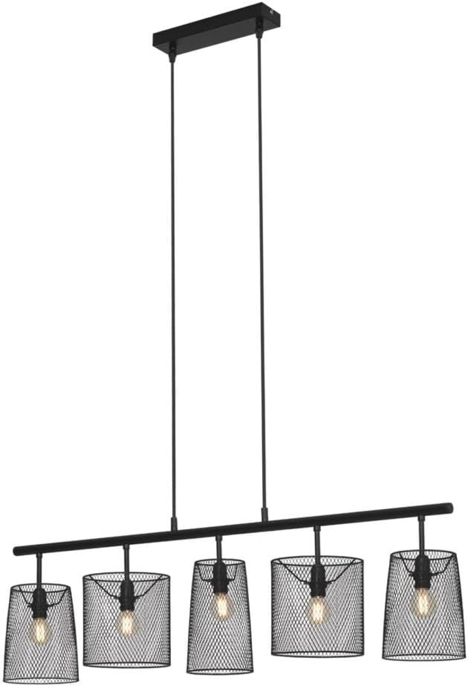 Briloner Leuchten Pendelleuchte Pendelleuchte RETRO, Pendelleuchte Pendellampe Drahtschirmen Metall schwarz 5x E14 40W IP20 Bild 1