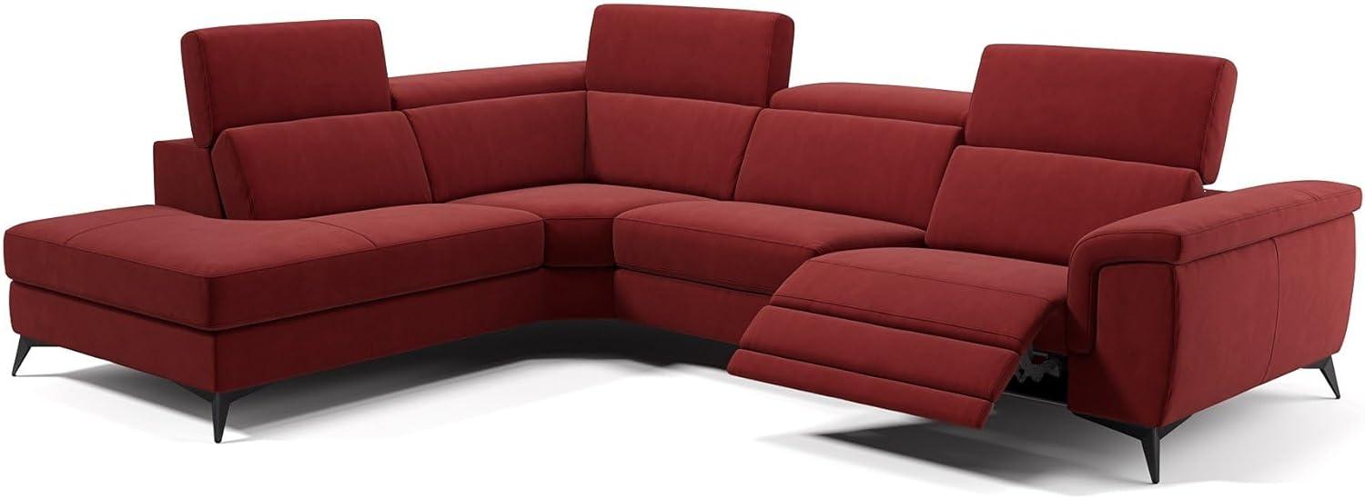 Sofanella Ecksofa AMARO Sofalandschaft Funktionssofa Stoff in Rot M: 308 Breite x 108 Tiefe Bild 1