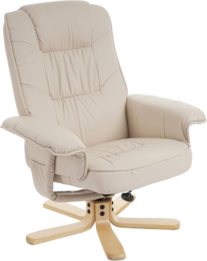 Relaxsessel Fernsehsessel Sessel ohne Hocker M56 Kunstleder MVG-zertifiziert ~ creme Bild 1