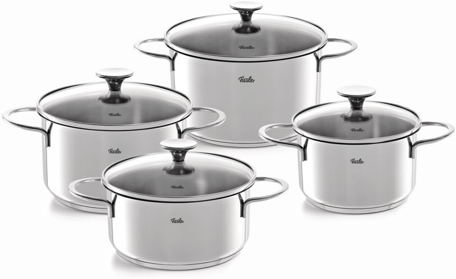 Fissler Copenhagen Topf-Set 4-tlg. Induktion mit Glasdeckel Edelstahl Bild 1