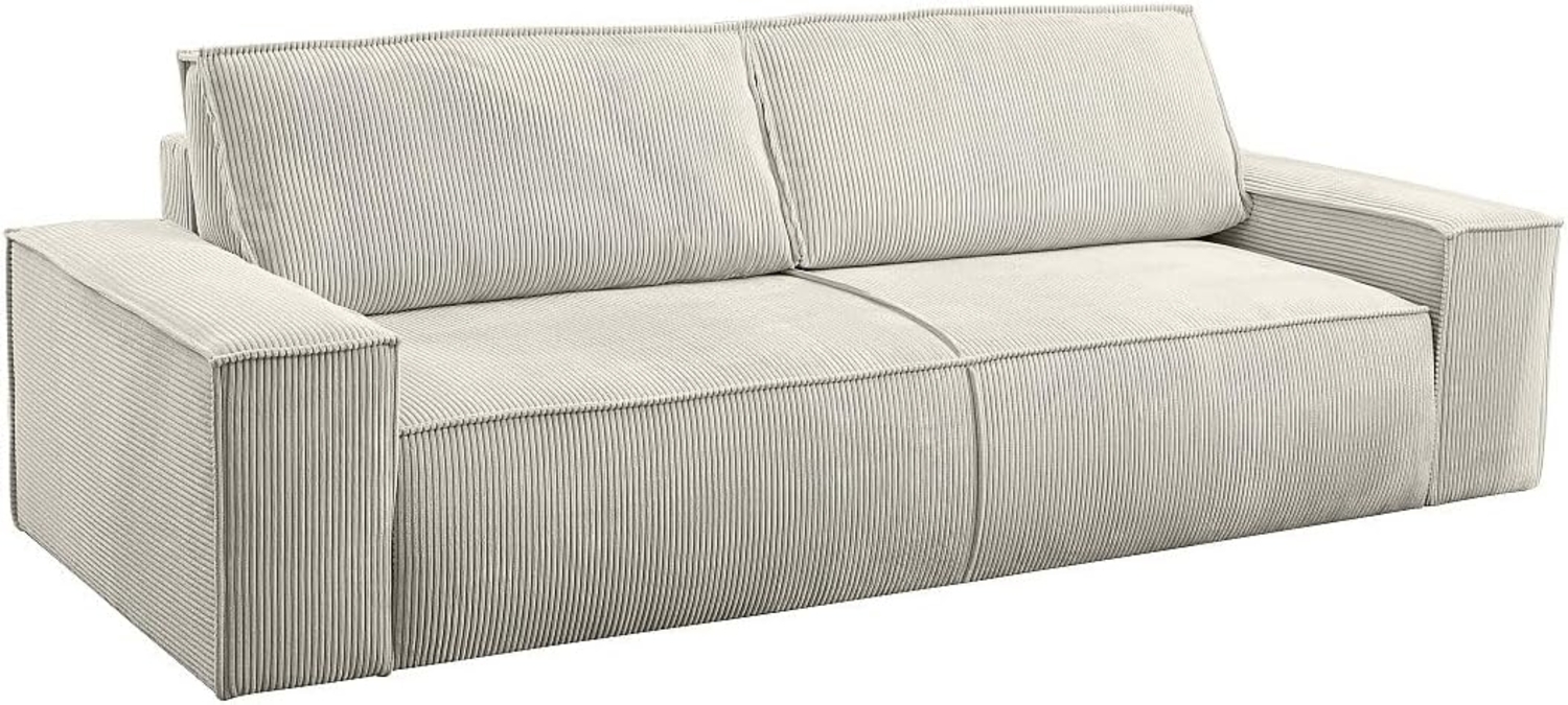 Vente-unique - Schlafsofa 4-Sitzer - Cord - Beige - AMELIA Bild 1