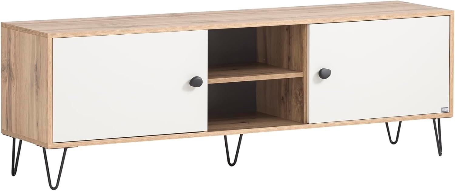 LOOKS by Wolfgang Joop Lowboard Organic, Eiche Landhaus Dekor/Cremebeige, 160 x 39 x 53,2 cm Bild 1