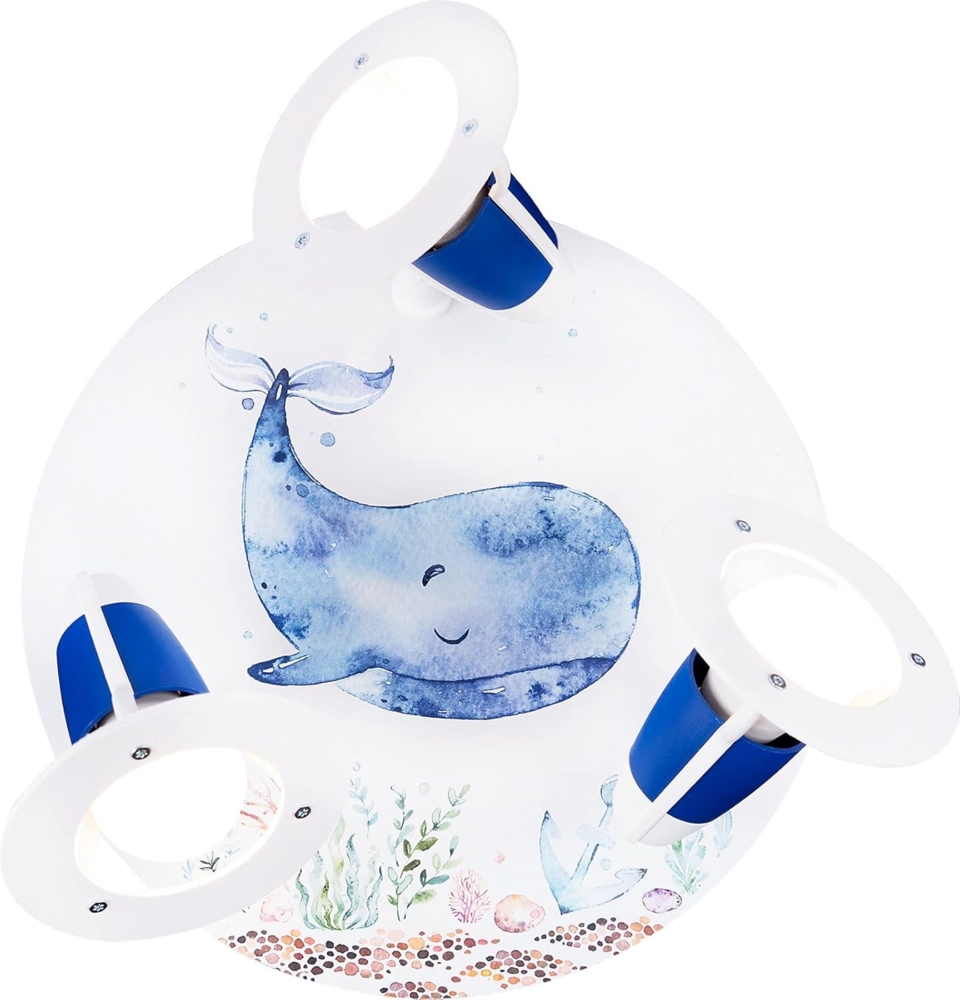 Elobra 140635 Spot Rondell Paul Pottwal 3-flammig weiß blau E14 Bild 1