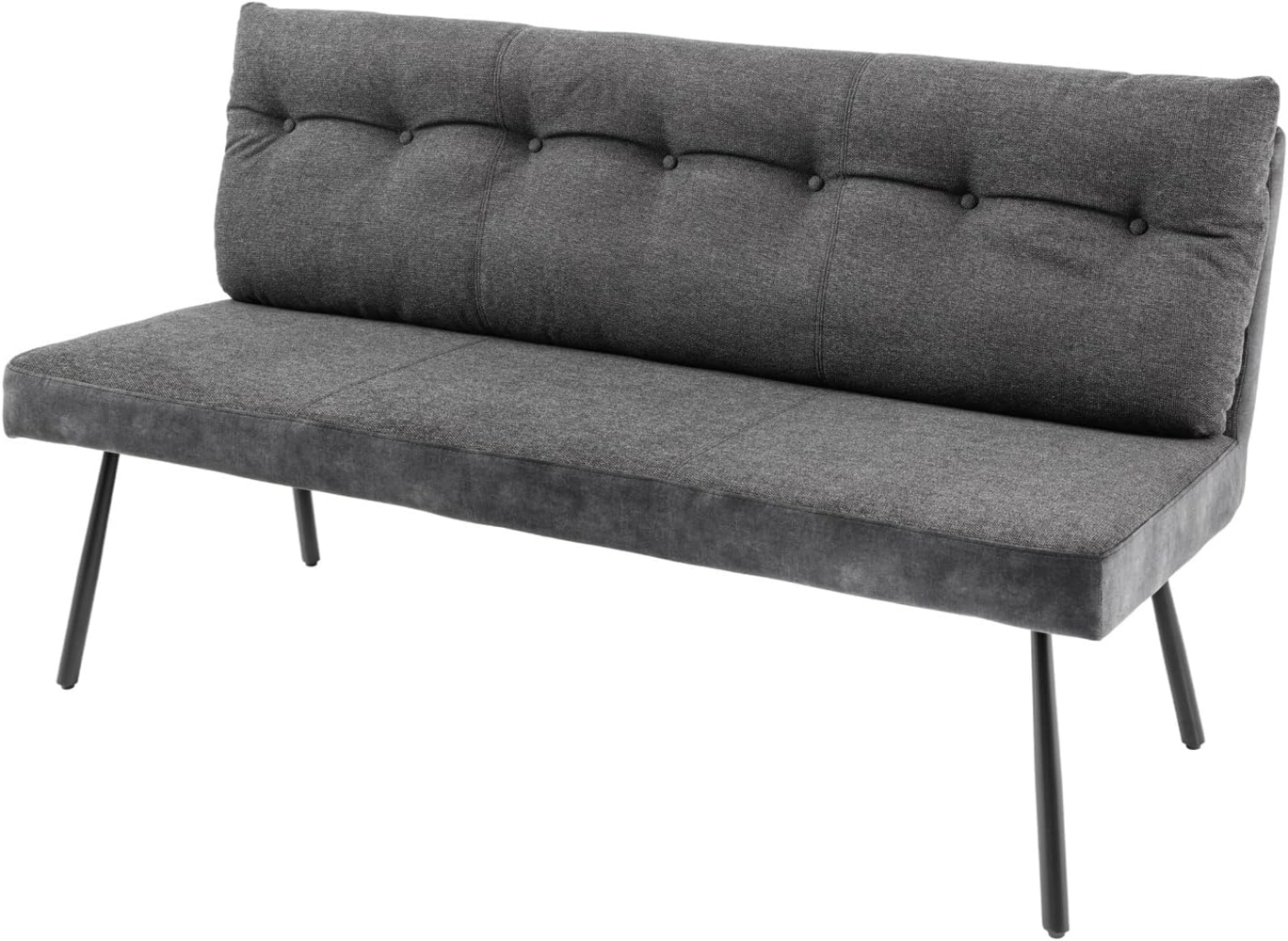 riess-ambiente Sitzbank BIG GEORGE 160cm anthrazit / schwarz (Einzelartikel, 1-St), Samt · Strukturstoff · mit Lehne · Metall· Federkern · Modern Design Bild 1