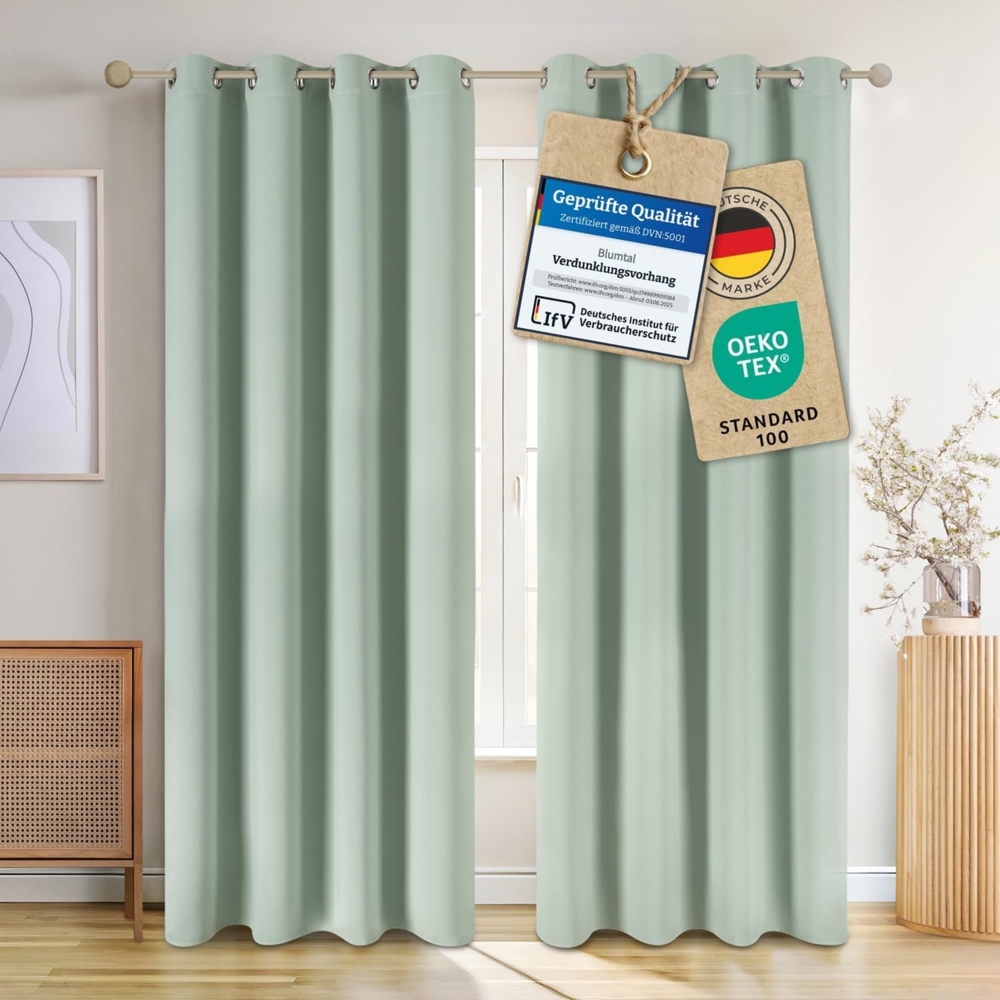Blumtal Verdunkelungsvorhang 2er-Set Gardinen Wärmeisolierend Blickdicht, Ösen (2 St), verdunkelnd, mit Ösen Bild 1
