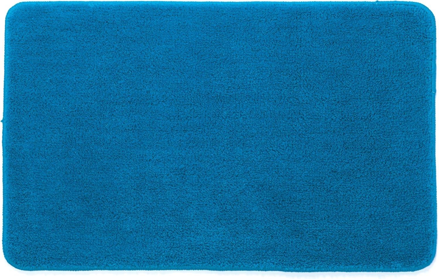 spirella® Badevorleger, Badeteppich "Rosario" blau türkis, 50x80cm, waschbar, Anti-Rutsch, 100% Microfaser Bild 1