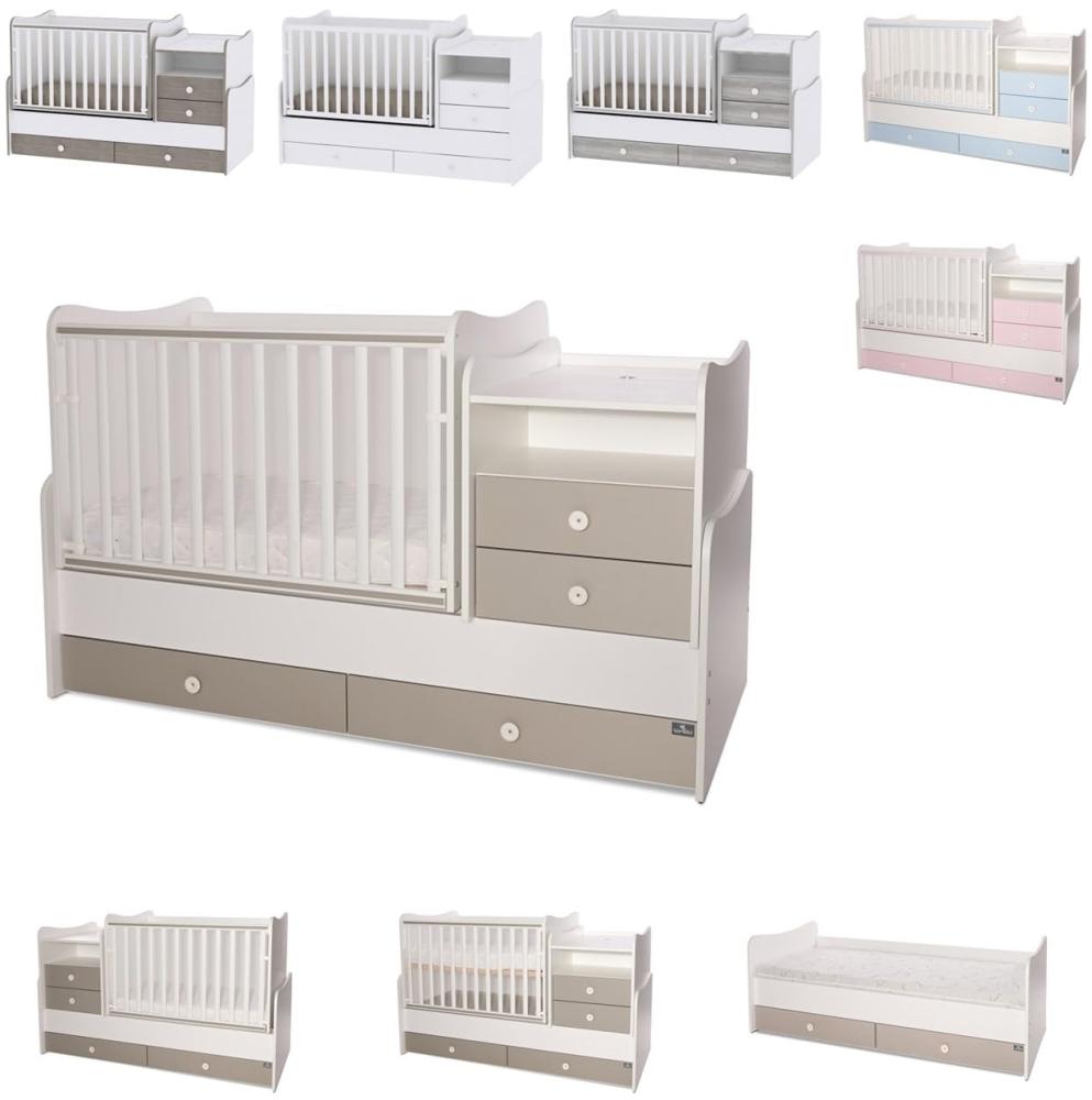 Lorelli Baby- Jugendbett Combo umbaubar 2 Kinder gleichzeitig Schaukelfunktion hellgrau Bild 1