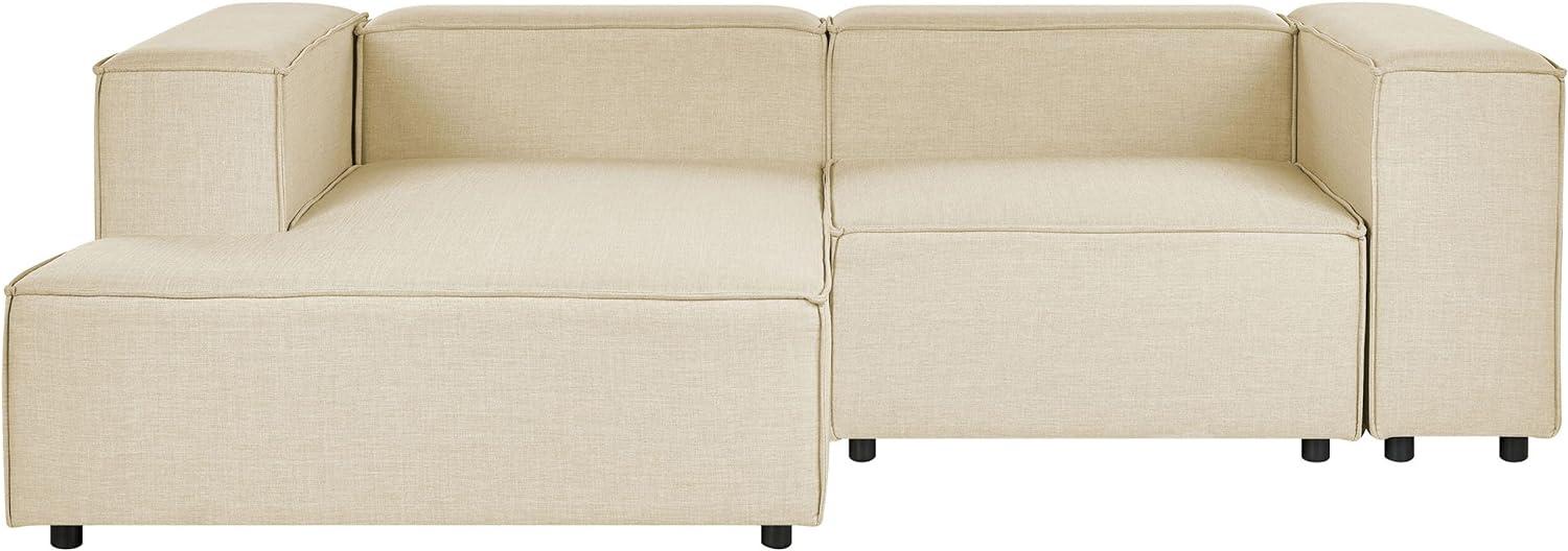 Ecksofa APRICA Stoff Beige Rechtsseitig Bild 1