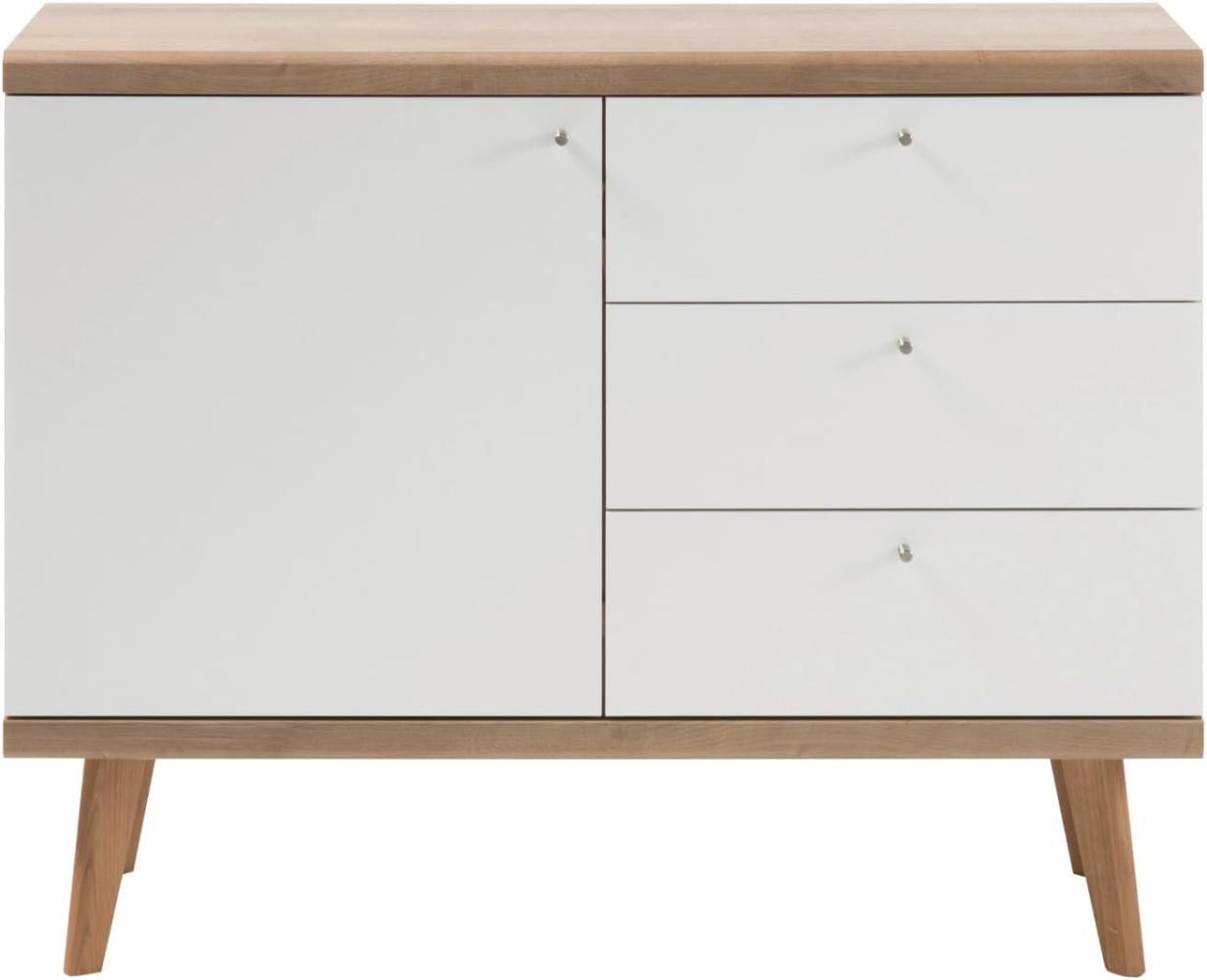 Sideboard Helge in weiß und Eiche Riviera 107 x 83 cm Bild 1