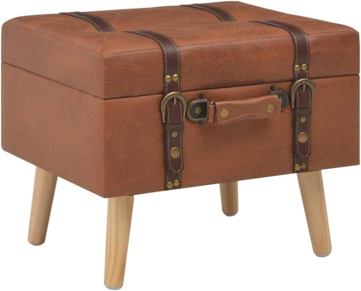 vidaXL Hocker mit Stauraum 40 cm Hellbraun Kunstleder 247530 Bild 1