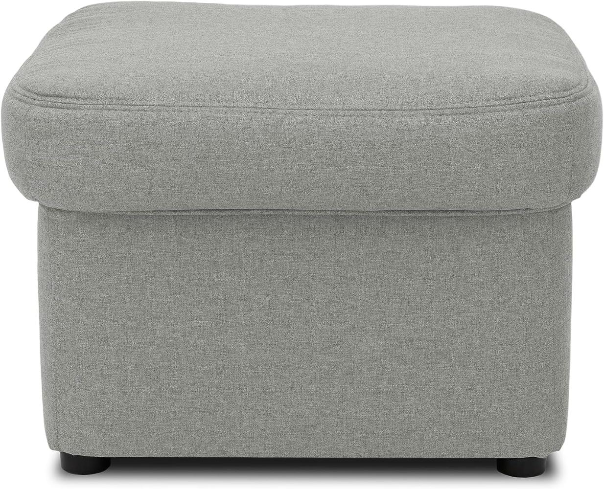 DOMO Collection Puno Hocker, Beistellhocker, Sitzhocker, Polsterhocker, 60 x 60 x 40 cm in silber Bild 1