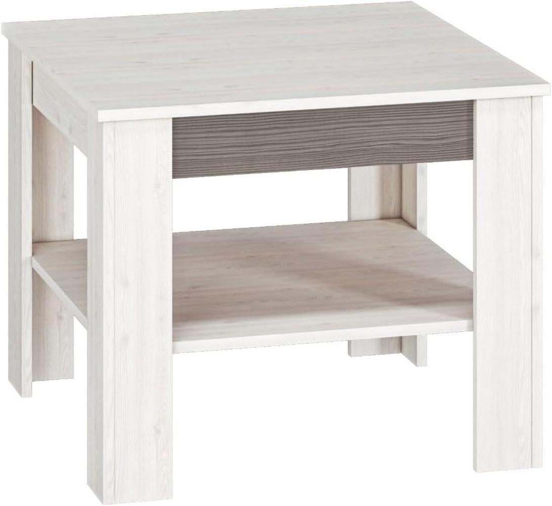 Couchtisch "Blanco" Wohnzimmertisch 67x67cm Pinie weiß grau MDF Bild 1