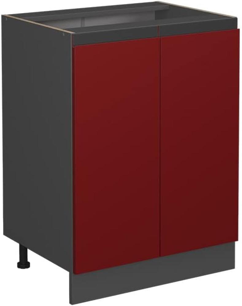 Vicco Unterschrank Küchenschrank Küchenmöbel R-Line J-Shape 60 cm modern (Anthrazit-Rot) Bild 1